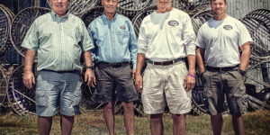  From left: Jack, Joe, Bill, and Clay Brooks of J.M. Clayton Seafood Company. Photography by Christopher Myers