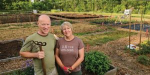  Master gardeners and Woodberry residents Dave and Linda Nelson tend to their plot at the bottom of TV Hill.Photography by Mitro Hood
