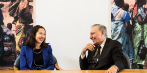  Dr. Leana Wen and Dr. Robert Gallo at the Institute of Human Virology in July.Photography by Justin Tsucalas