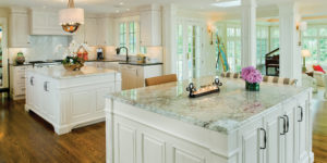  The Kelly’s double-island kitchen was designed with entertaining and functionality in mind.Photography by Vince Lupo