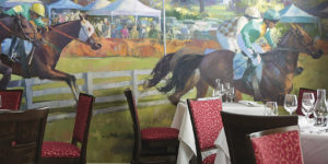  Hand-painted hunt-country mural at the Highland Inn.Photography by Ryan Lavine