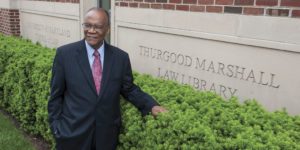  Professor Larry Gibson in front of the University of Maryland School of Law.Photography by David Colwell