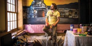  Marshall Adams pictured in front of his work at Charles Village Pub in Towson.Photography by Justin Tsucalas