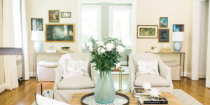  The Millers wanted the spaces to be comfortable and pretty while using a neutral palette.Photography by Krista A. Jones