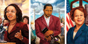  (left to right) William Brody, Sheila Dixon, Ray Lewis, Patricia Jessamy and Ben Cardin Illustrations by Frank Harris