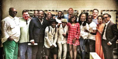  The Wire cast poses for a group photo backstage at the Lyric.Courtesy of Anthony Hemingway